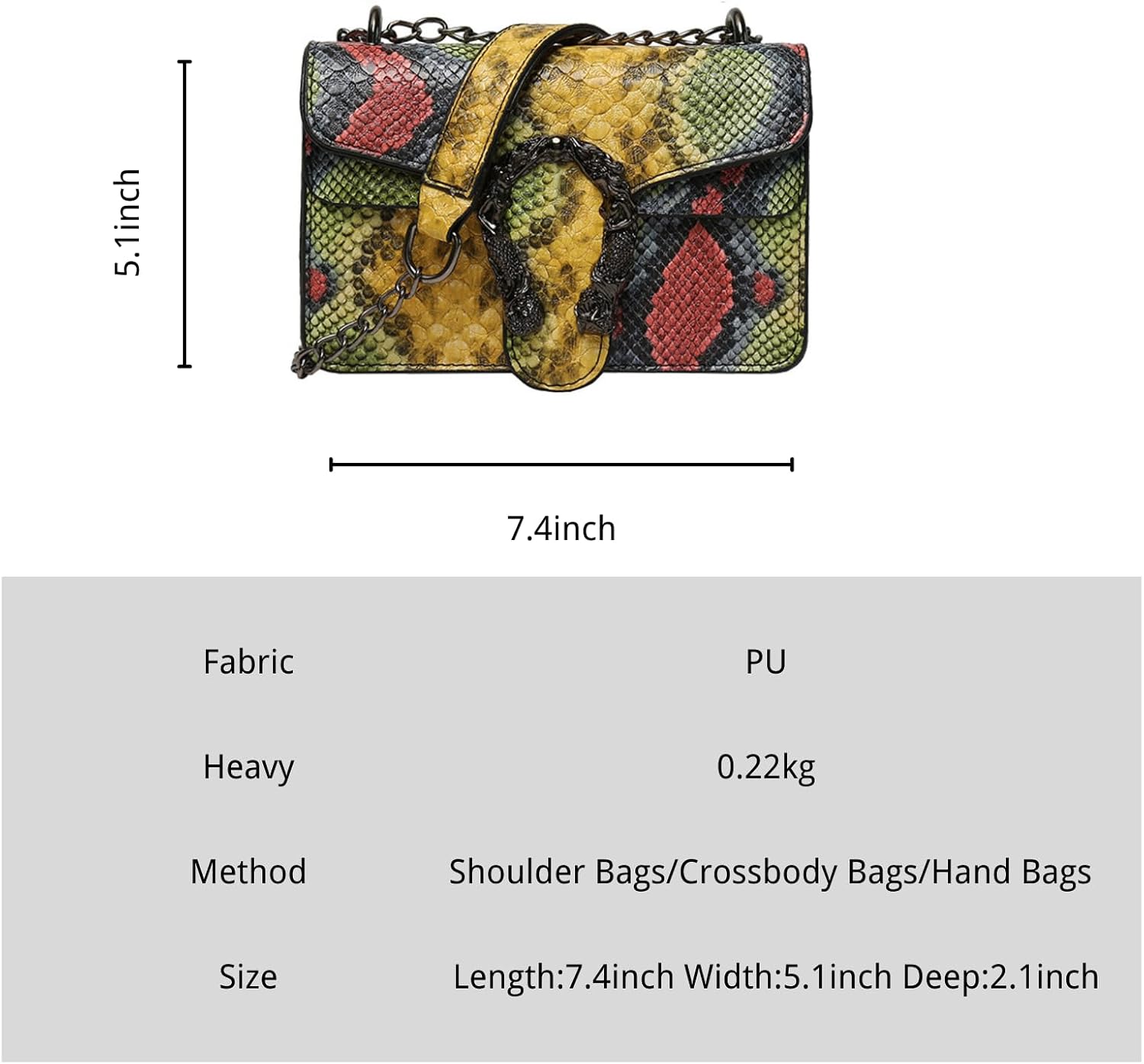 Women Synthetic Leather Crossbody Purse Bags,Fashion Snake Printed Leather Shoulder Bags,Small Clutch Bags