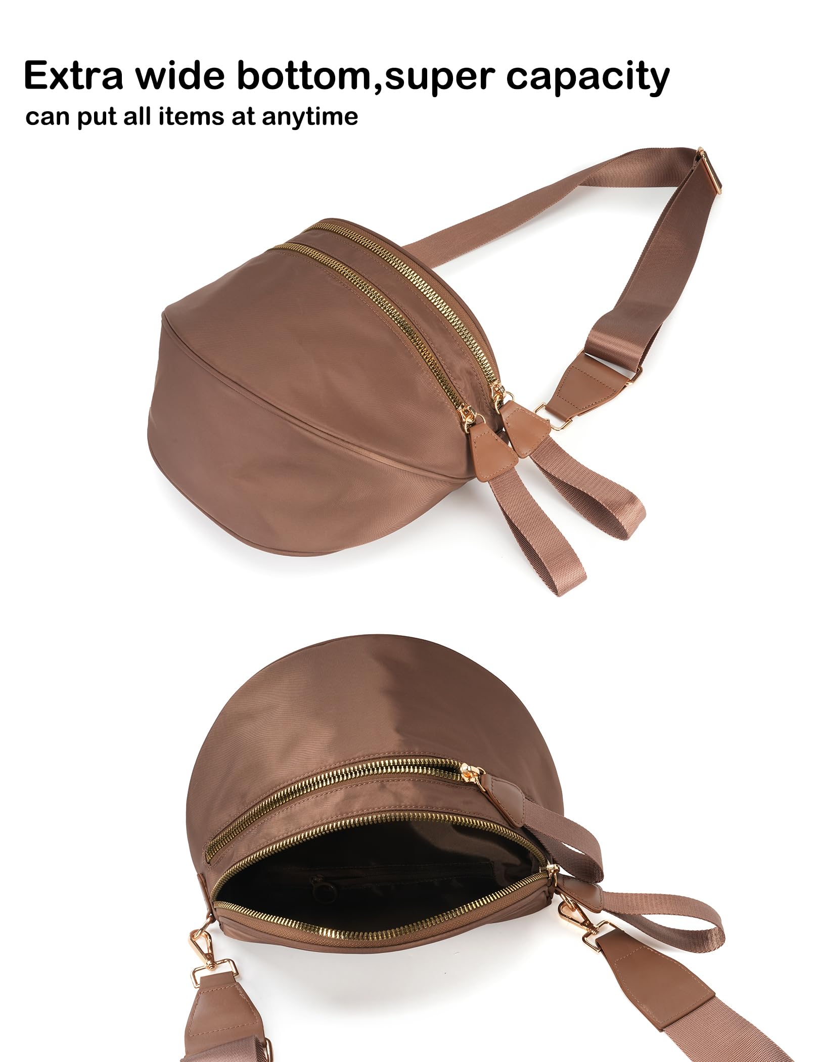 FEIBOON Spacious Nylon Crossbody Bag Bum Bag Handbags Wallets Purses Trendy Shoulder Bag for Women