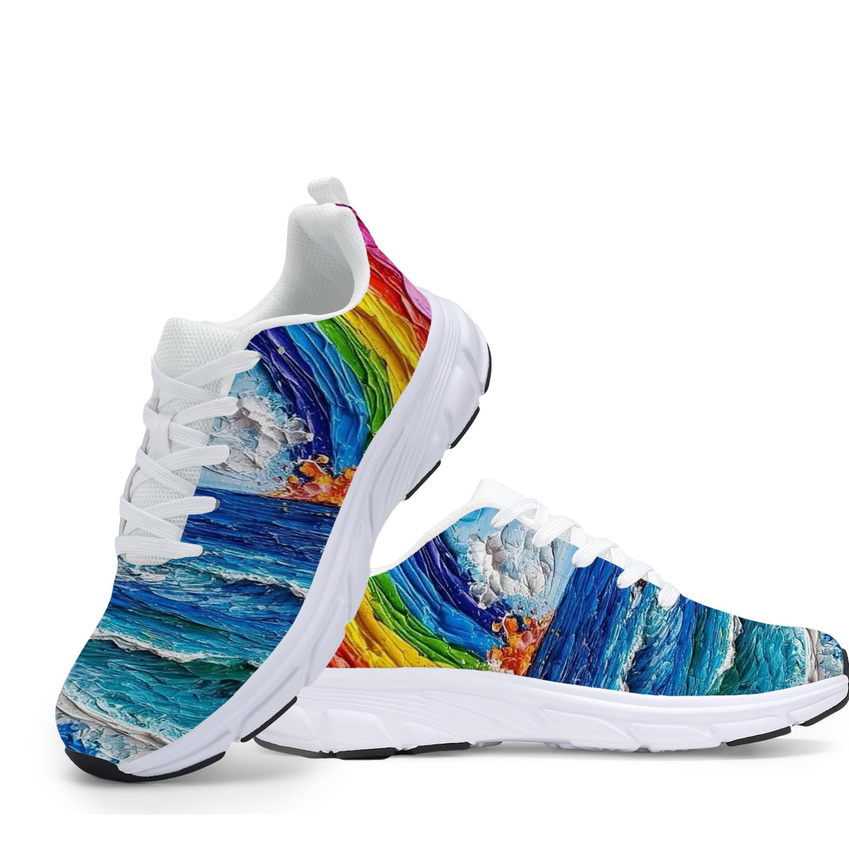 Women's Fashion Sneakers - Comfortable Breathable Mesh Platform Casual Walking Shoes for Everyday Wear, White Sole, All-Day Support