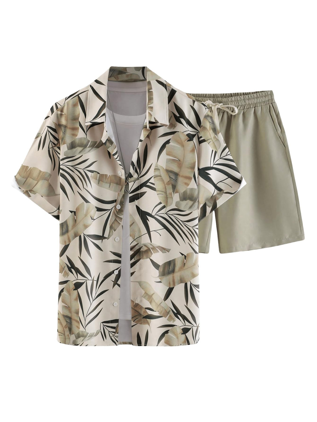 GORGLITTER Men's Beach Cruise Vacation Outfits Floral Shirt and Shorts Sets | Short Sleeve Button Up, Matching Hawaiian Outfits for Couples, Resort Wear