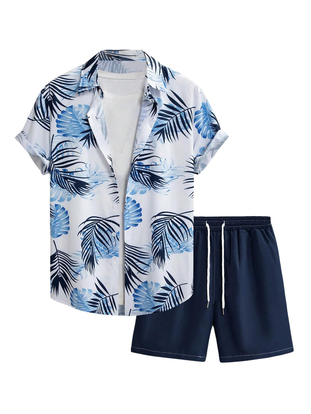 GORGLITTER Men's Beach Cruise Vacation Outfits Floral Shirt and Shorts Sets | Short Sleeve Button Up, Matching Hawaiian Outfits for Couples, Resort Wear