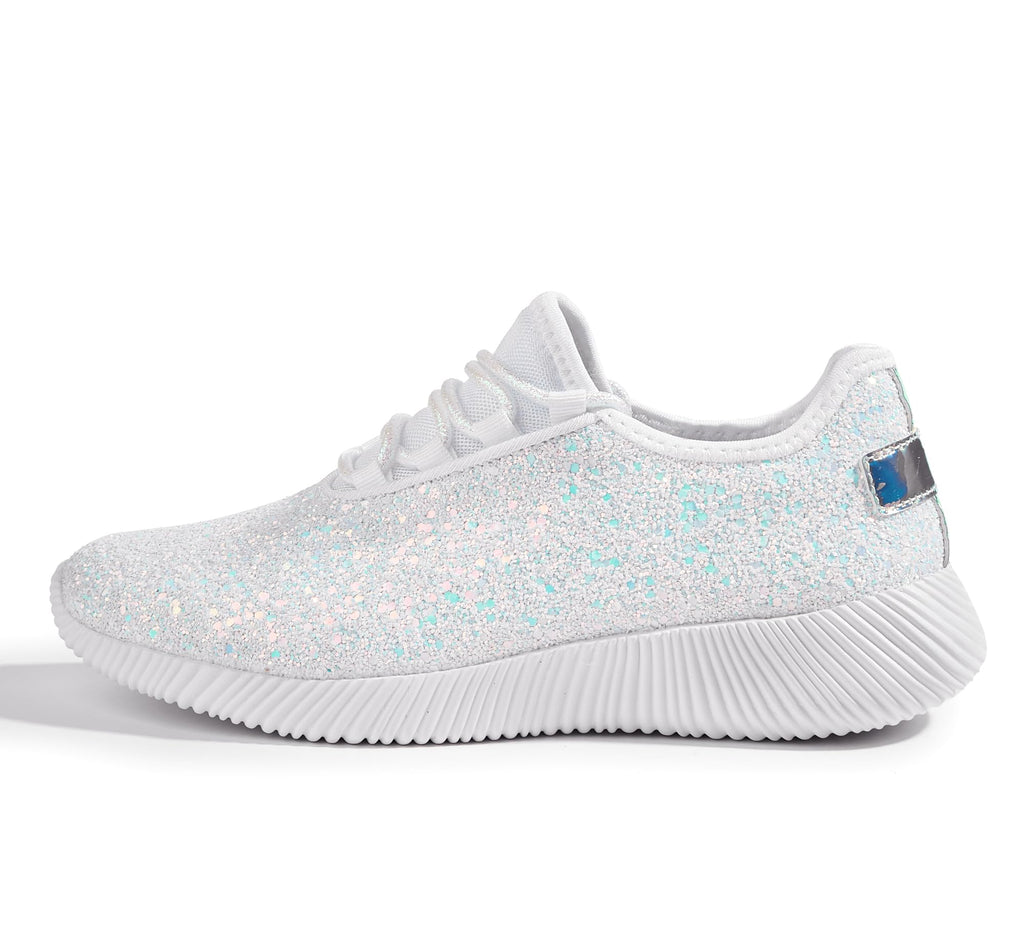 K KIP WOK Fashion Glitter Sneakers for Womens Silp On Running Shoes Lightweigt Tennis Walking Sneakers