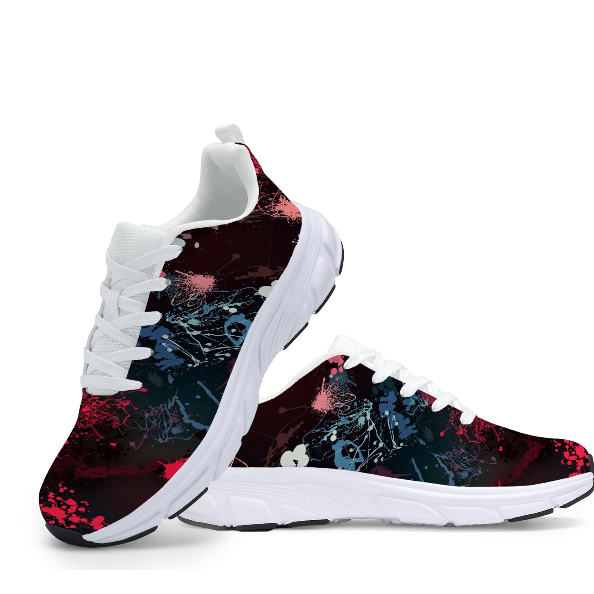 Women's Fashion Sneakers - Comfortable Breathable Mesh Platform Casual Walking Shoes for Everyday Wear, White Sole, All-Day Support