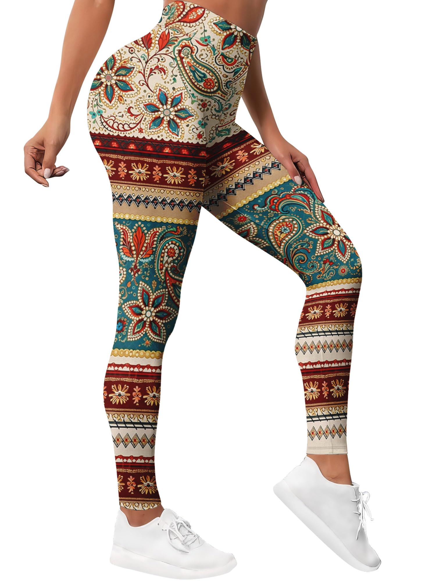 PAGYMO Printed Leggings for Women Crazy High Waisted Running Yoga Pants | Graphic print, cute crazy colorful pattern, high waisted leggings, athletic workout gym running yoga pants