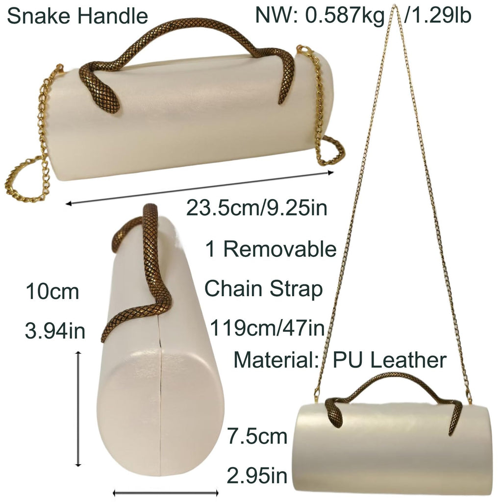 PU Leather Handbag Detachable Chain Crossbody Shoulder Evening Bag Clutch Purse for Women Formal Wedding Party Prom