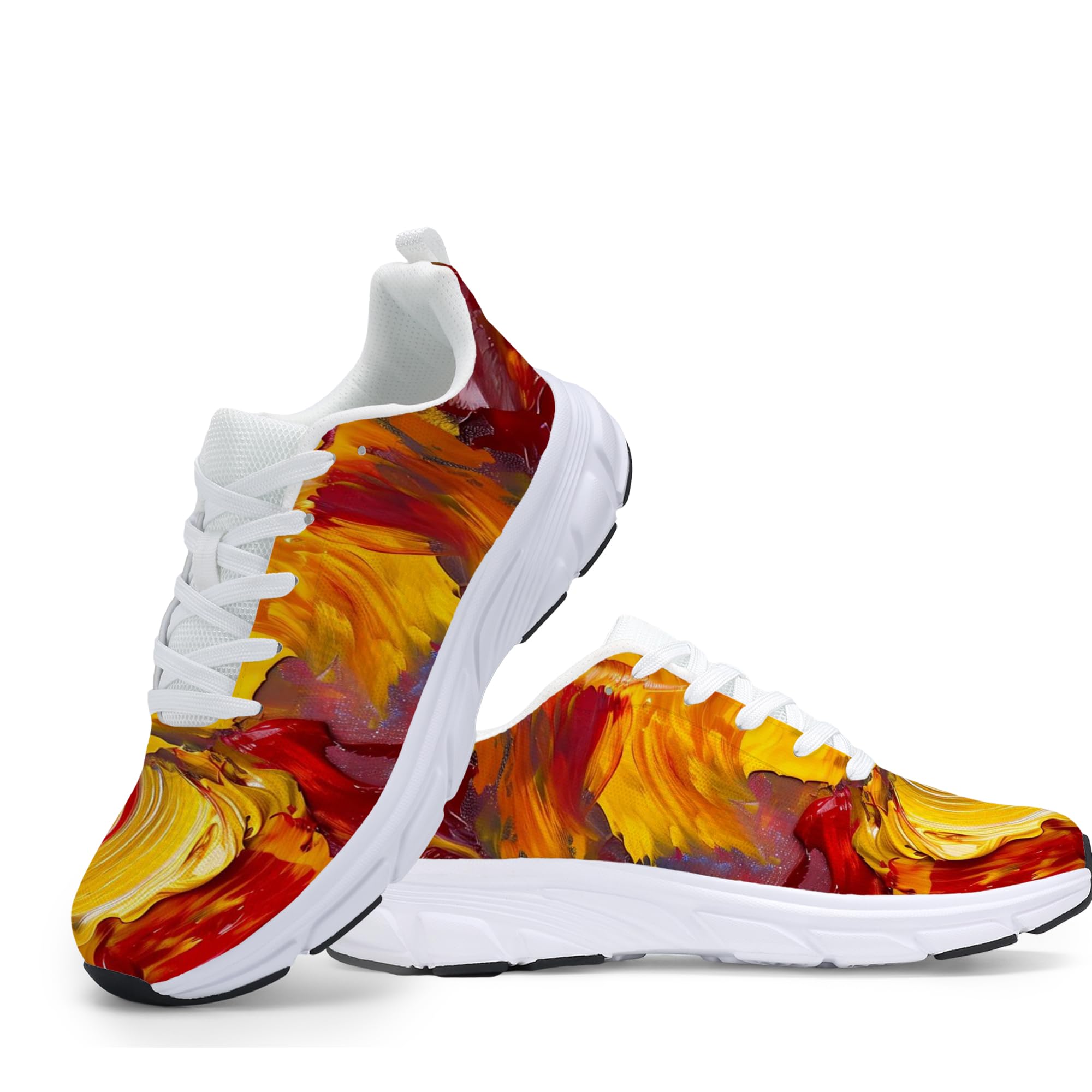 Women's Fashion Sneakers - Comfortable Breathable Mesh Platform Casual Walking Shoes for Everyday Wear, White Sole, All-Day Support