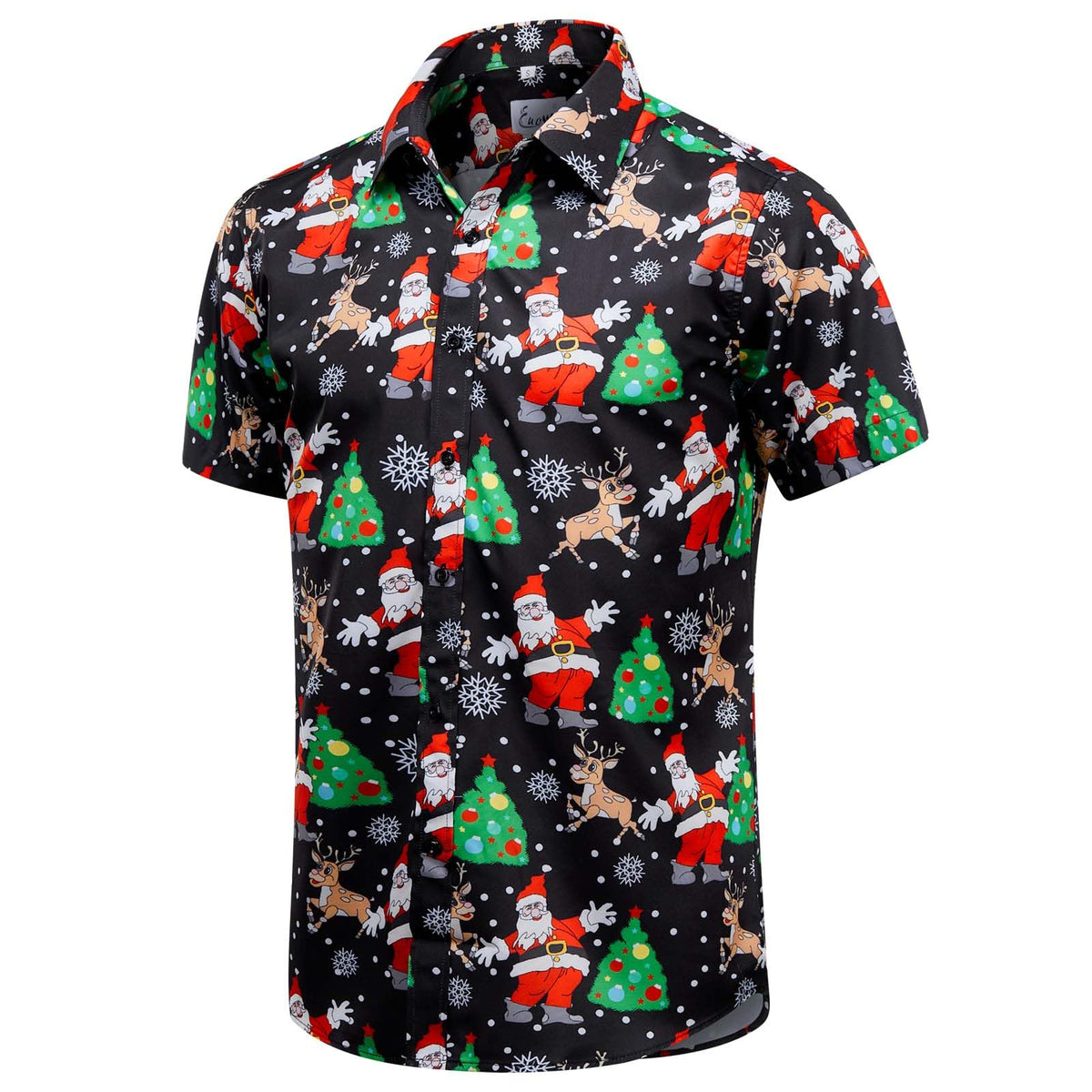 EUOW Men's Hawaiian Shirt Short Sleeve Printed Button Down Beach Shirts