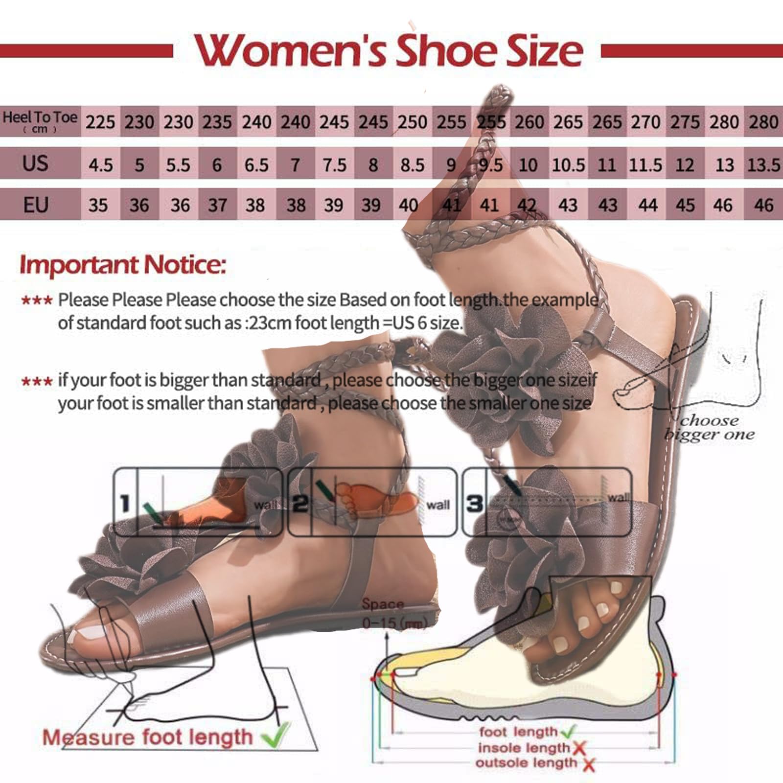 Women’s Strappy Flat Sandals, Lace Up Braided Open Toe Gladiator Sandals with Flower, Comfortable Summer Beach Vacation Shoes