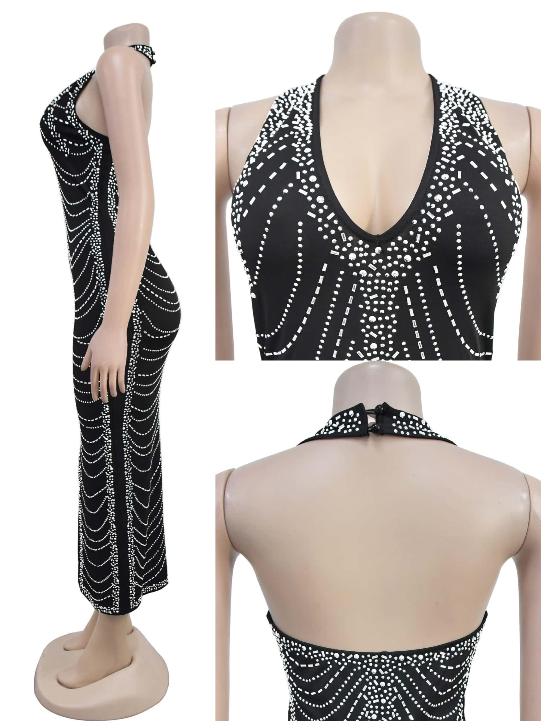 Figdaw Sequin Midi Dress for Women Formal,Evening Cocktail,Wedding Guest,Galas