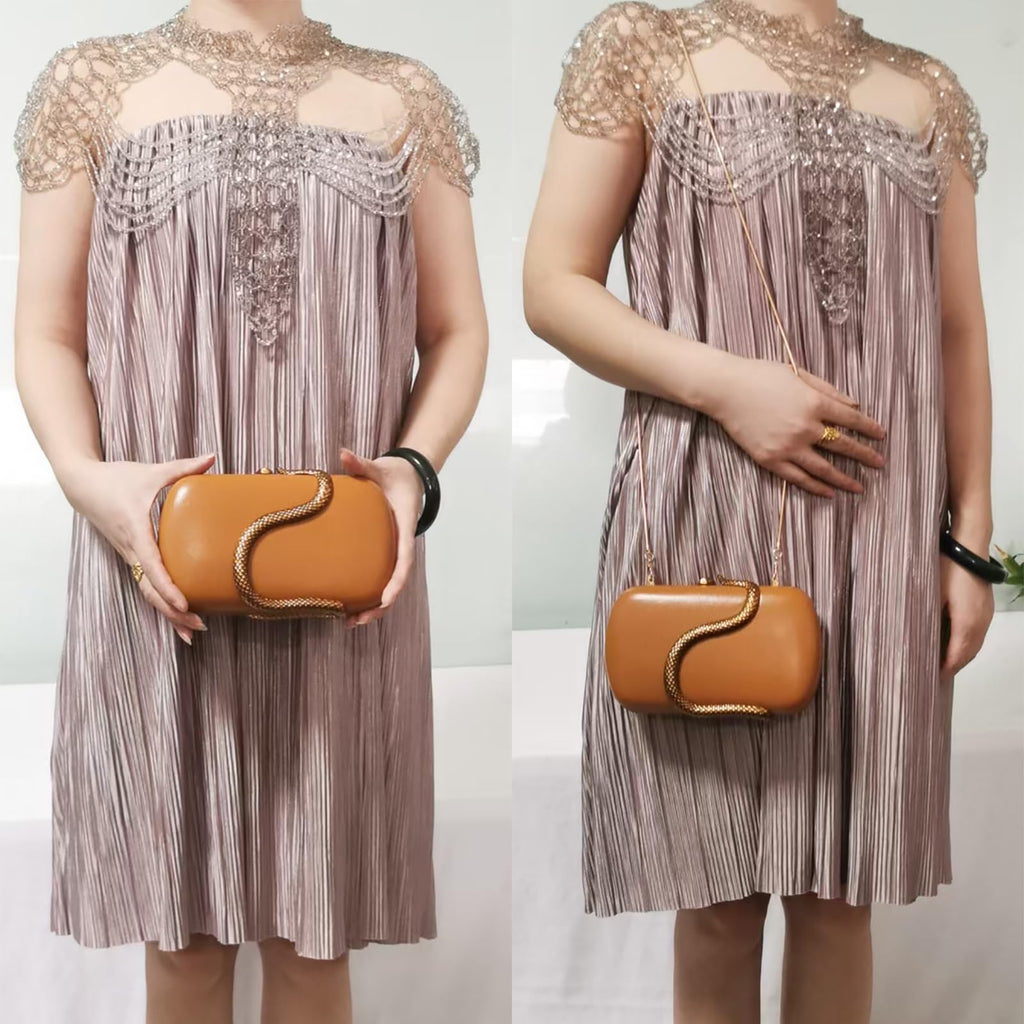 PU Leather Handbag Detachable Chain Crossbody Shoulder Evening Bag Clutch Purse for Women Formal Wedding Party Prom