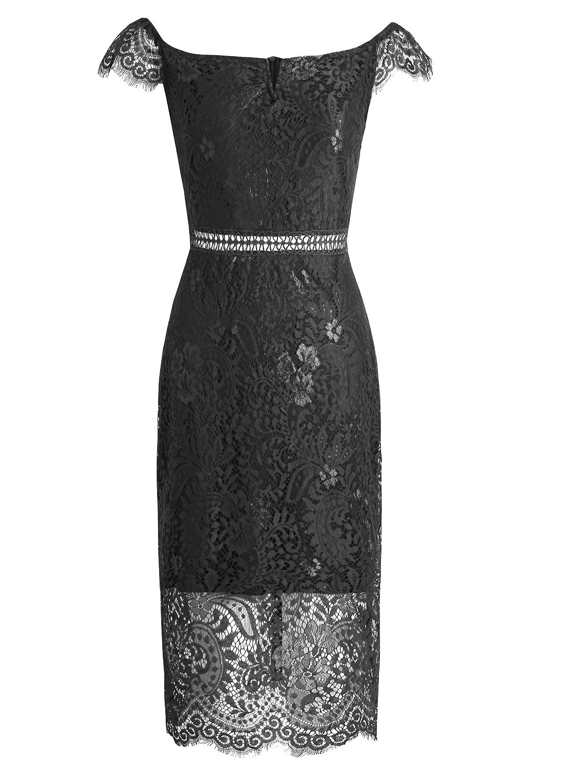 Women's Elegant Short Sleeve Floral Lace Bodycon Cocktail Lace Dress