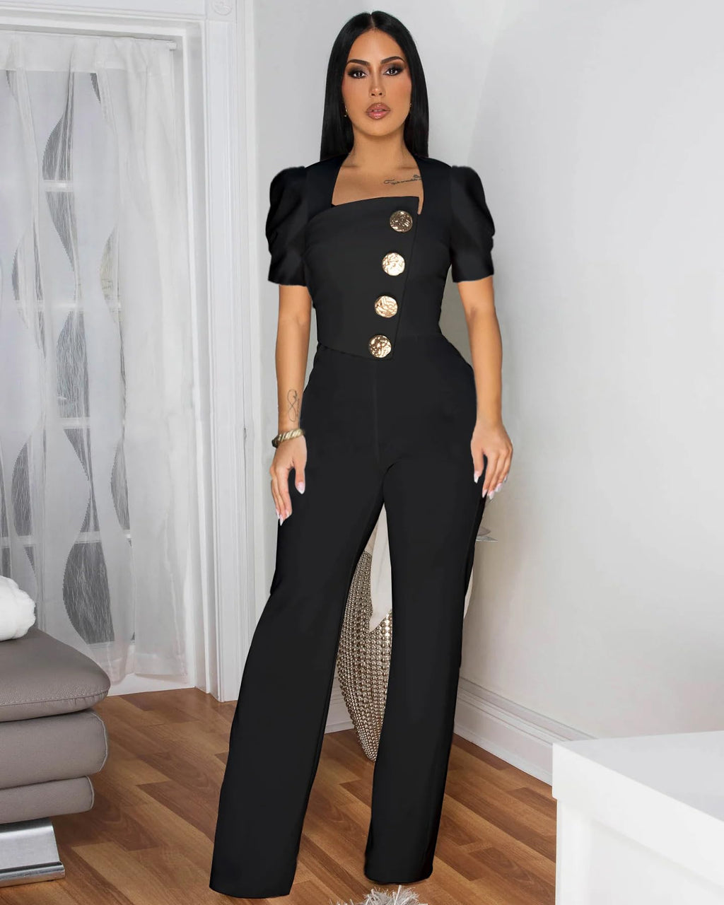 Elegant Jumpsuit for Women Dressy Sexy Plus Size Wide Leg Pant Suit One Piece Party Outfits