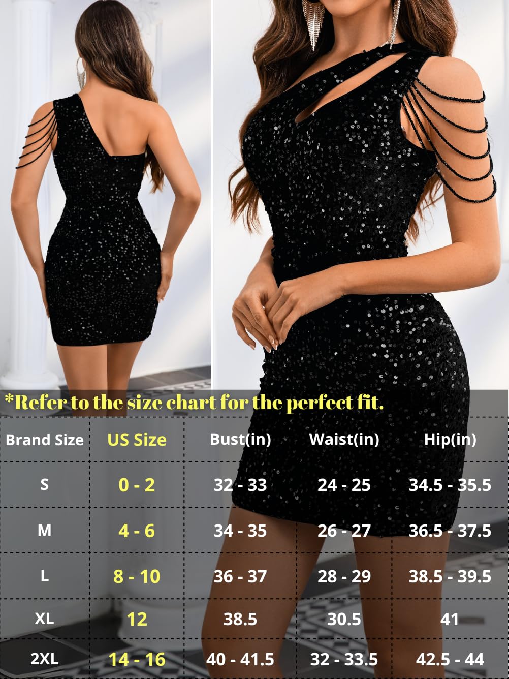 Kaei&Shi Sequin Velvet Prom Dress,Cut Out One Shoulder Short Formal Dresses,Sparkly Outfits Women HOCO Birthday Cocktail