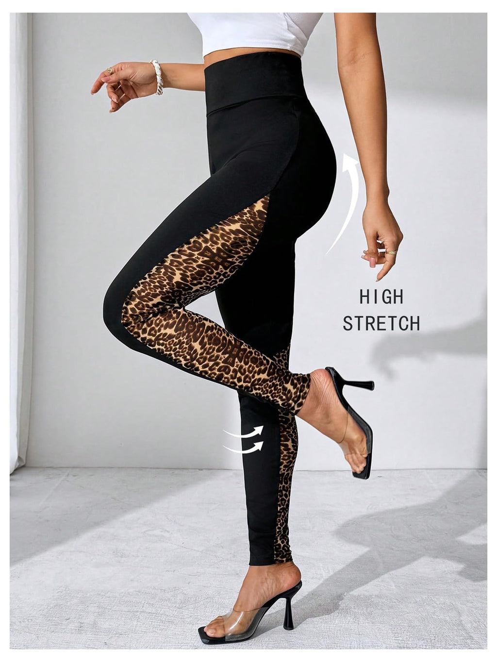 RoseSeek Women's Floral Lace High Waited Leggings See Through Club Outfits | Sexy Leggings for Women, Tummy Control, Skinny, Lace Pants, Concert Outfits Women