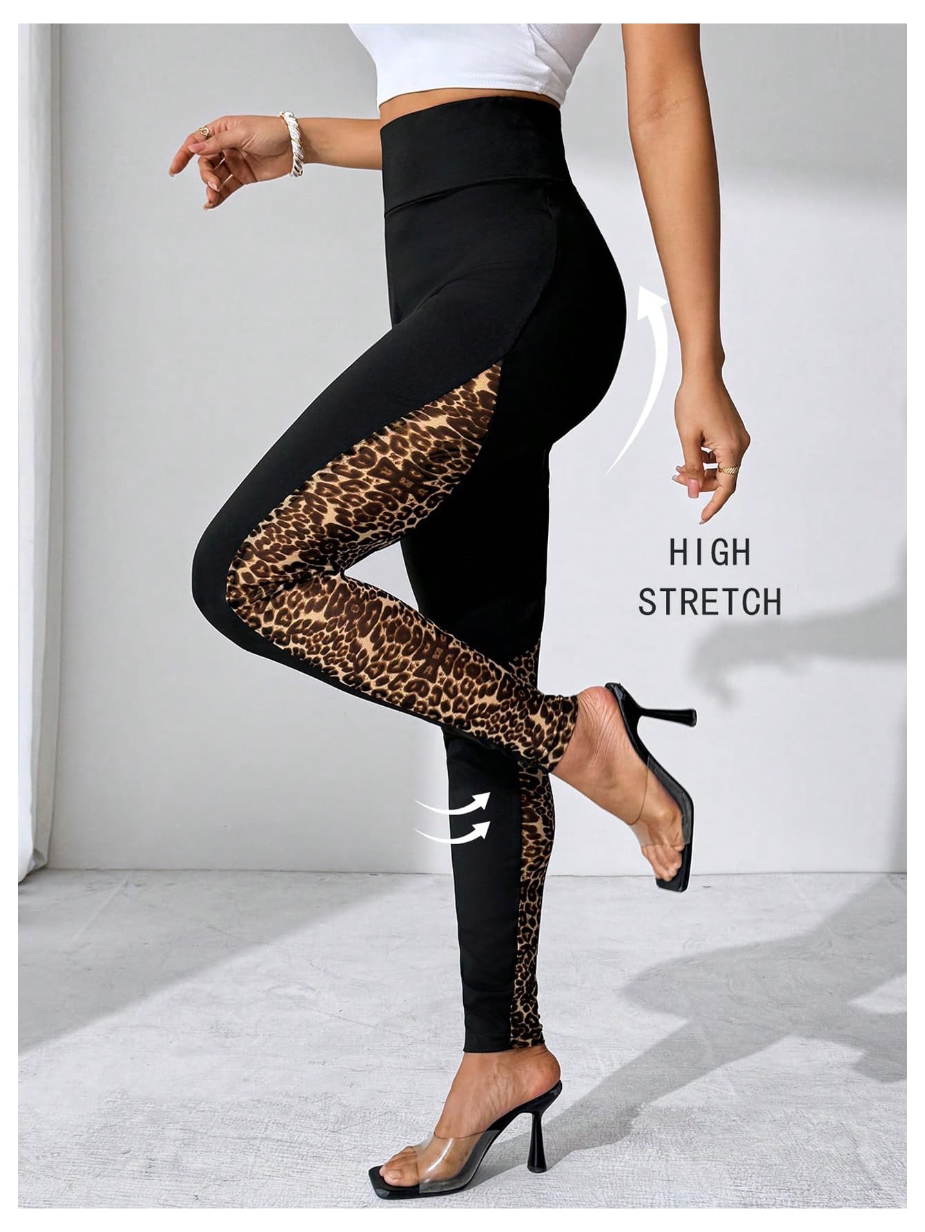 RoseSeek Women's Floral Lace High Waited Leggings See Through Club Outfits | Sexy Leggings for Women, Tummy Control, Skinny, Lace Pants, Concert Outfits Women