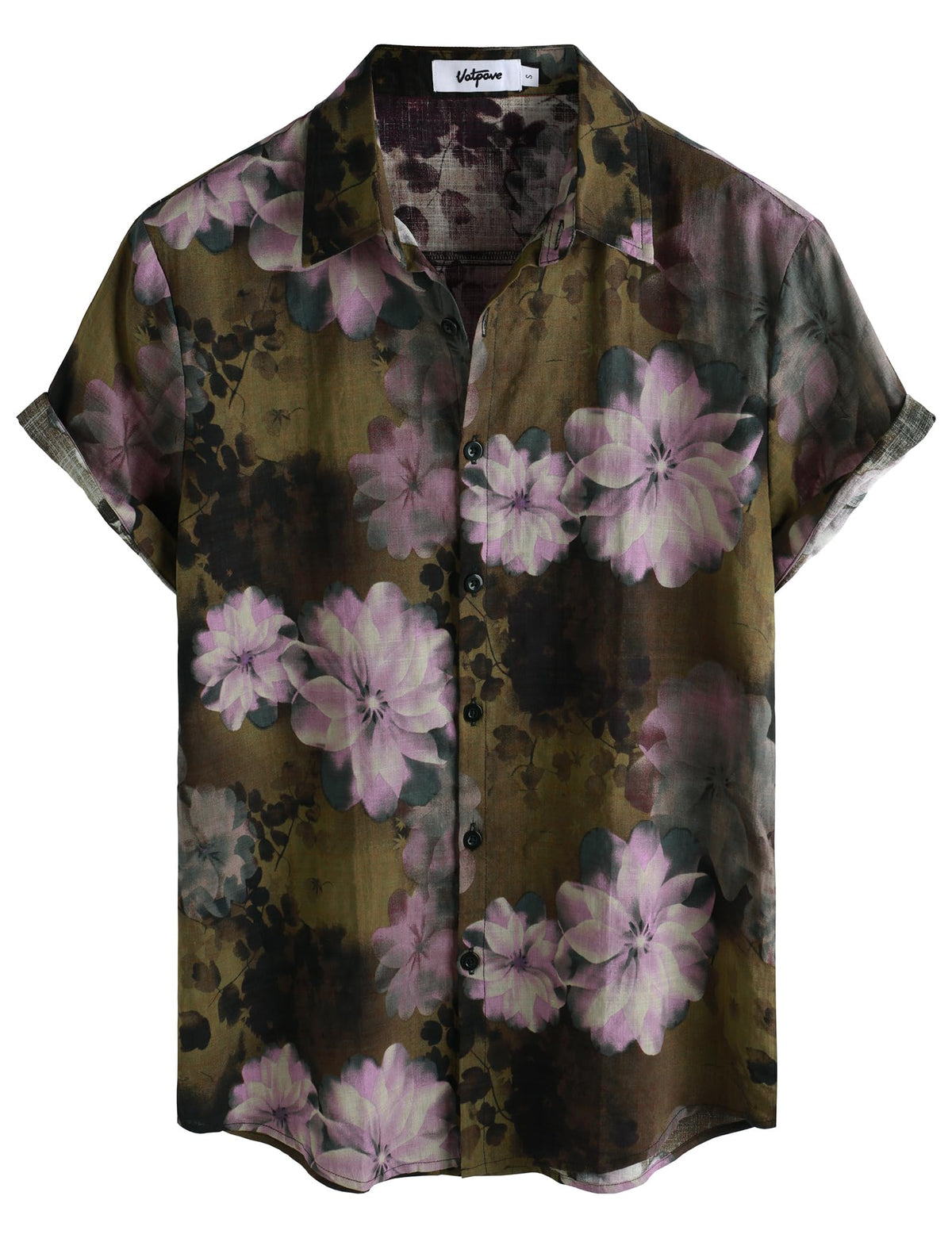 VATPAVE Mens Short Sleeve Button Down Shirts Summer Hawaiian Shirt | Casual Beach Resort Wear, Vintage, Floral Flower Tropical Print, Regular Fit, Holiday, Vacation, Country Concert