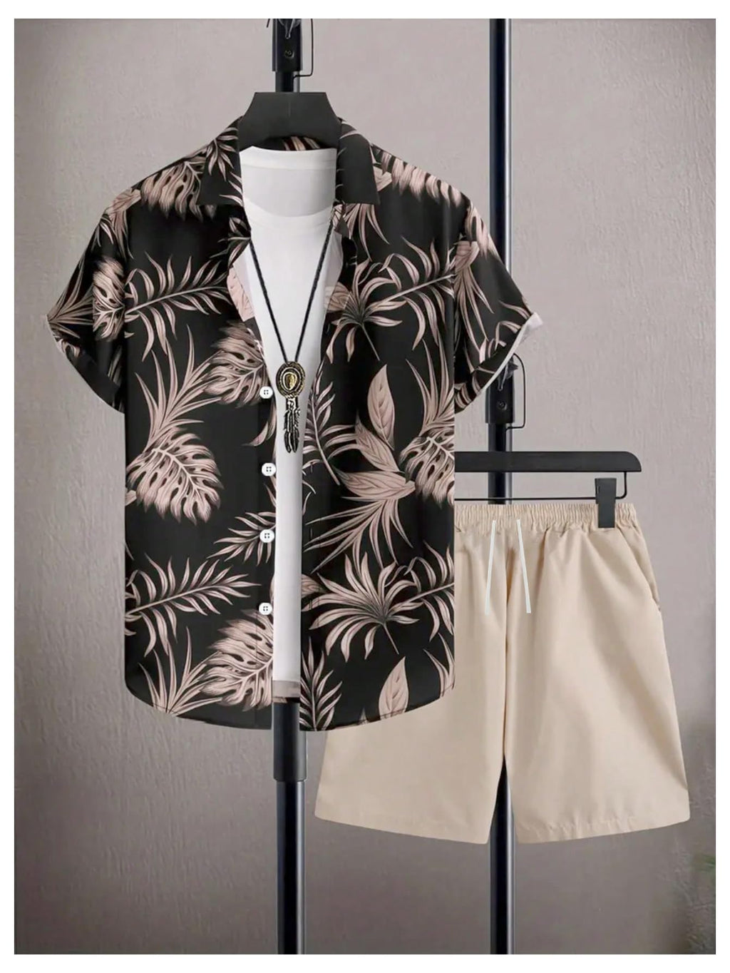 GORGLITTER Men's Cruise Rave Vacation Matching Outfits 2 Piece Short Sets | Mens Summer Beach Outfits, 2 Piece Shorts Set, Couples Travel Outfits, Hawaiian Shirts