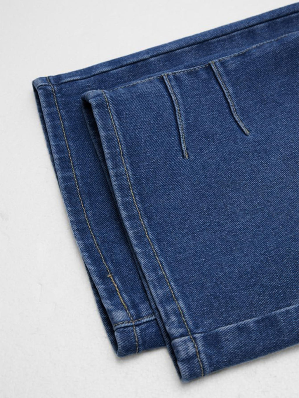 Flamingals Straight Leg High Rise Denim Bermuda Shorts | Elastic Trendy Jean Shorts with Patch Pockets, Bermuda Shorts for Women, High Waist, Denim Fabric