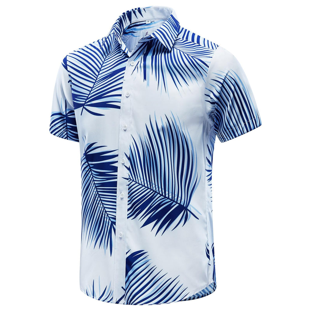 EUOW Men's Hawaiian Shirt Short Sleeve Printed Button Down Beach Shirts