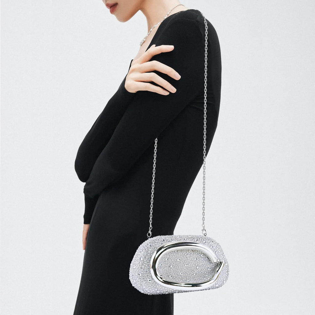 Clutch Purses for Women Formal, PU Leather/Marble Acrylic Evening Bags with Chain, Trendy Metal Handle Purses 2025