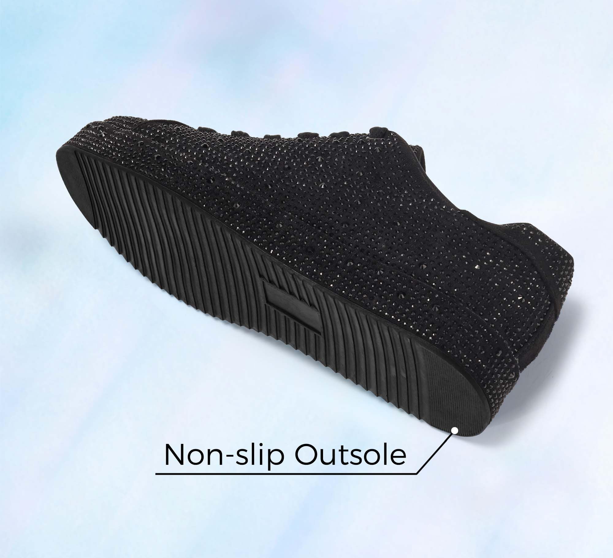LUCKY STEP Women's Platform Rhinestone Sneakers | Sparkly Fashion Glitter Material|Sparkle Bling Bedazzled|Wedding Bridal Shiny Shoes