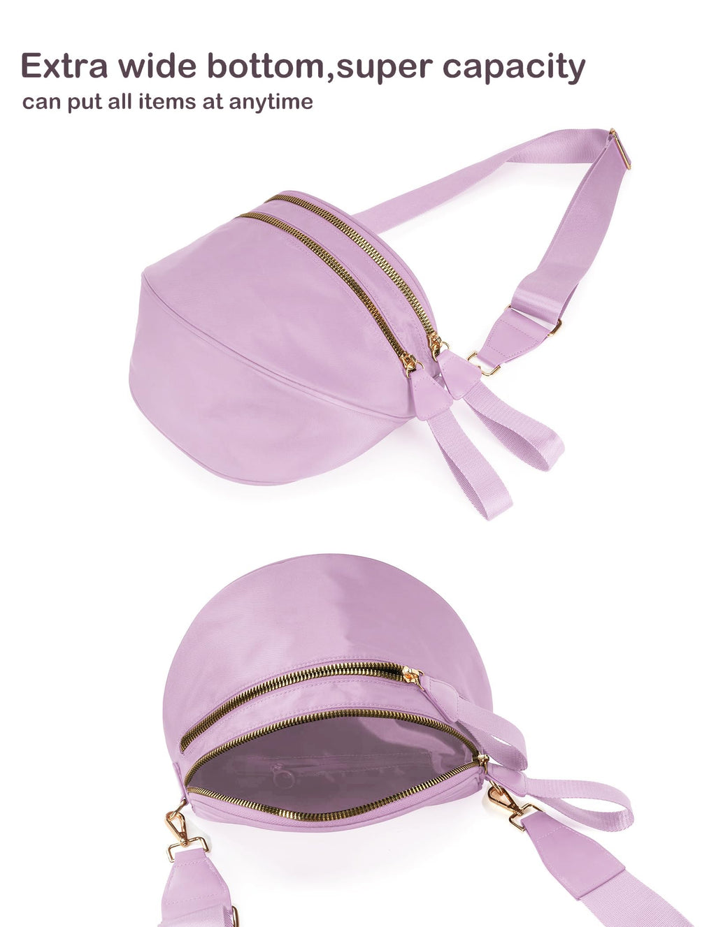 FEIBOON Spacious Nylon Crossbody Bag Bum Bag Handbags Wallets Purses Trendy Shoulder Bag for Women