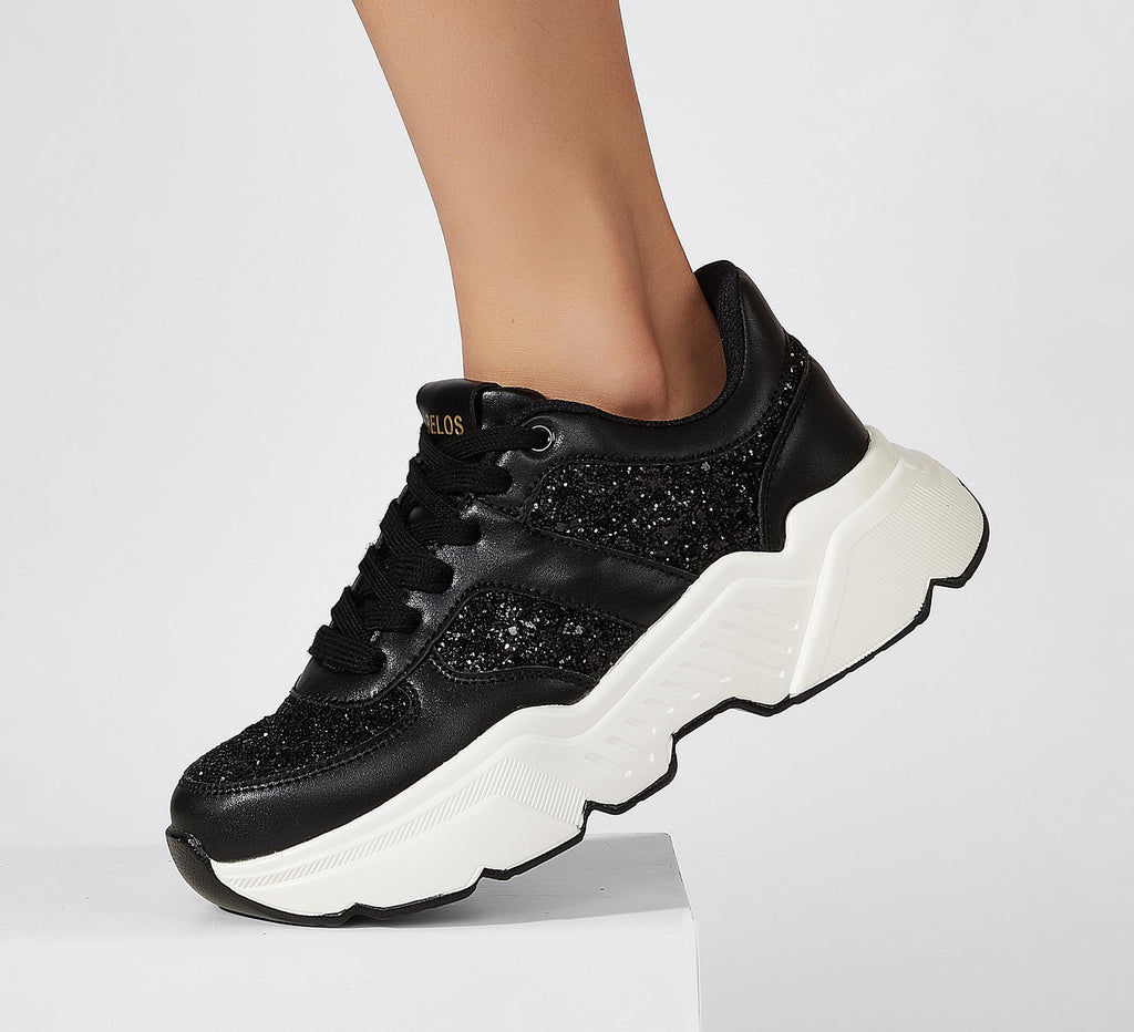 BELOS Women Platform Chunky Sneakers Fashion Dad Sneakers | Casual Lace Up Comfortable Lightweigt Walking Shoes