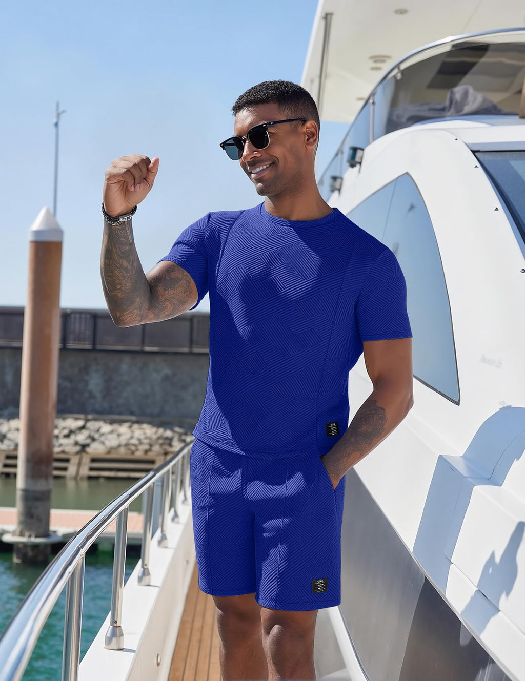 UOUA Men's Shorts Set 2 Piece Summer Outfits Casual Vacation Tracksuits