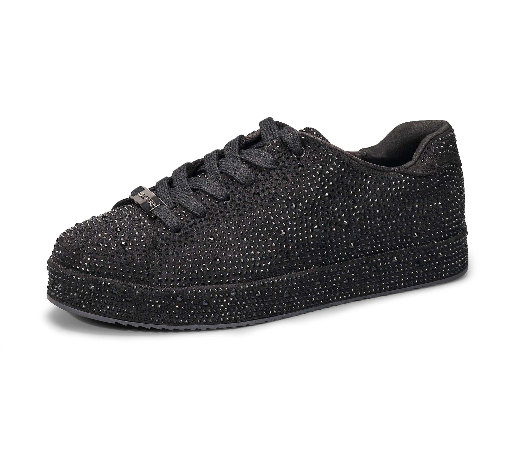 LUCKY STEP Women's Platform Rhinestone Sneakers | Sparkly Fashion Glitter Material|Sparkle Bling Bedazzled|Wedding Bridal Shiny Shoes