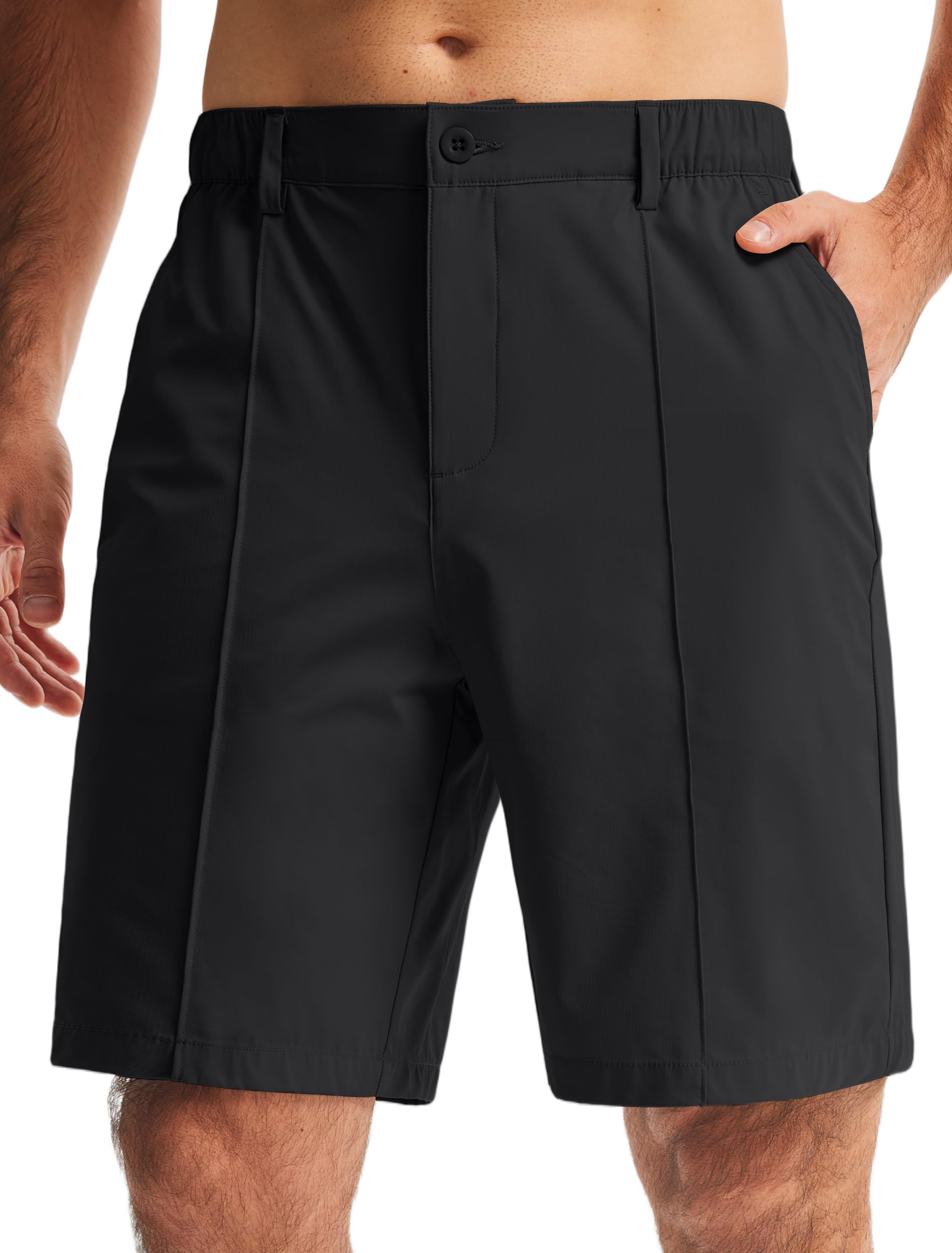 Men's Classic Fit 9" Golf Shorts Casual Summer Outfits | All Day Comfy, Stretch, Elastic Waist, Lightweight, Quick Dry Dress Travel Clothing