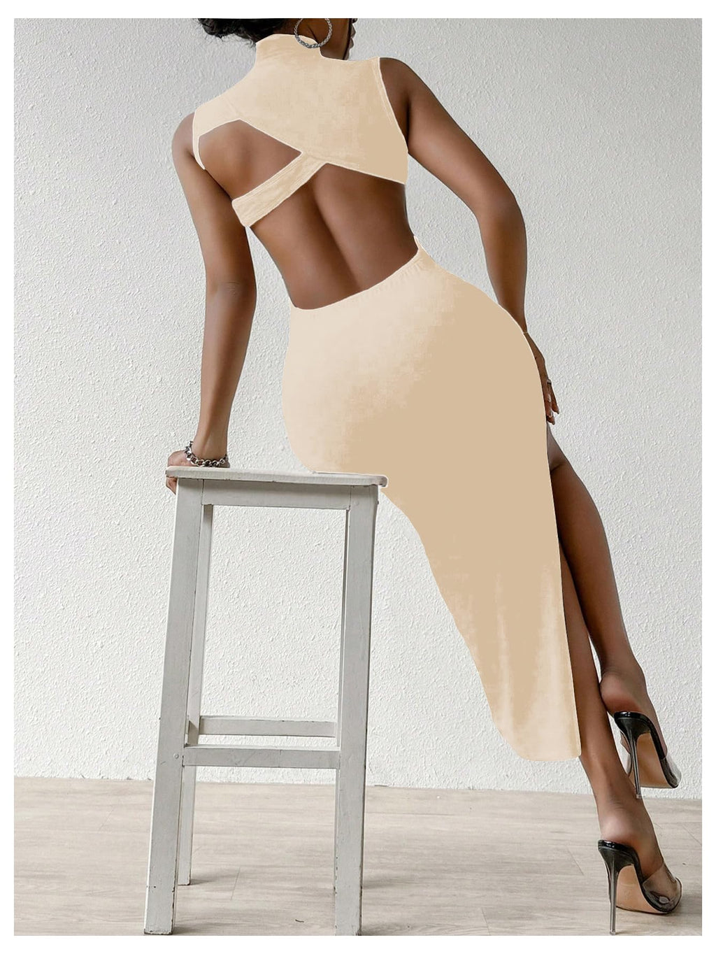 GORGLITTER Women's Sexy Backless Cocktail Club Night Going Out Maxi Dresses | Birthday Tea Party Outfits, Bodycon Dress for Women, Date Night, Dinner Clubbing Dresses