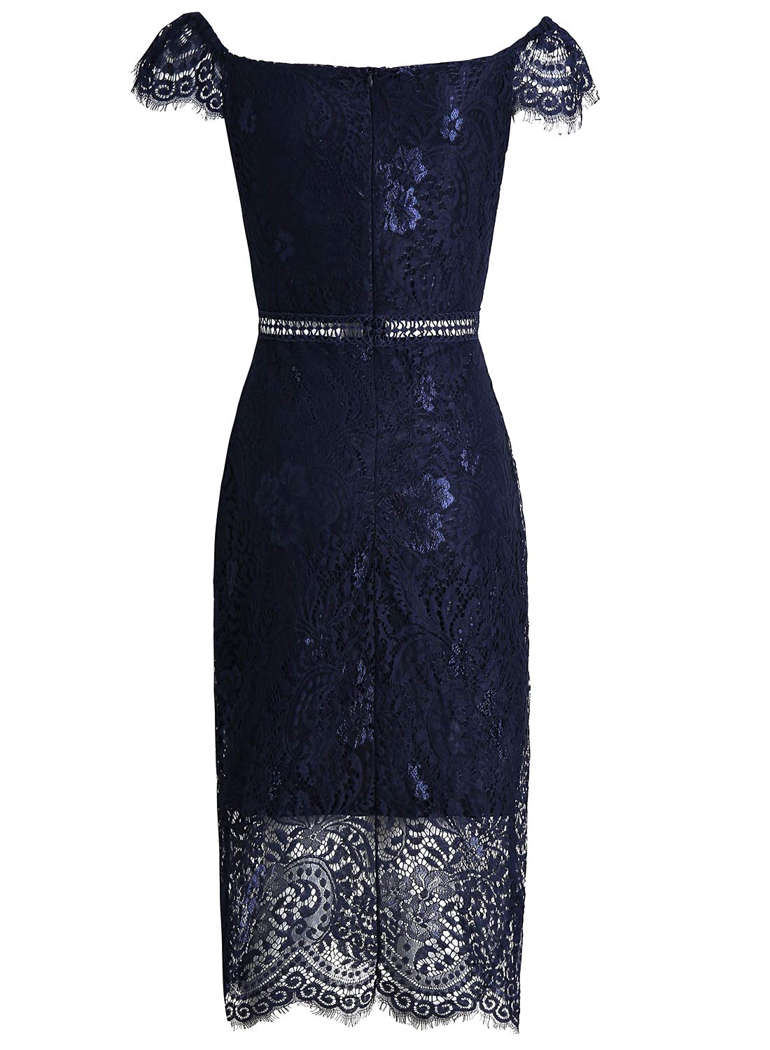 Women's Elegant Short Sleeve Floral Lace Bodycon Cocktail Lace Dress