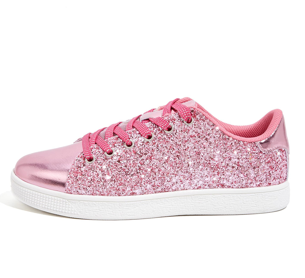 LUCKY STEP Women's Sparkly Glitter Shoes Bling Shiny | Sparkle Bedazzled Fashion Sneaker for Walking Wedding | Dressy Versatile Casual Style