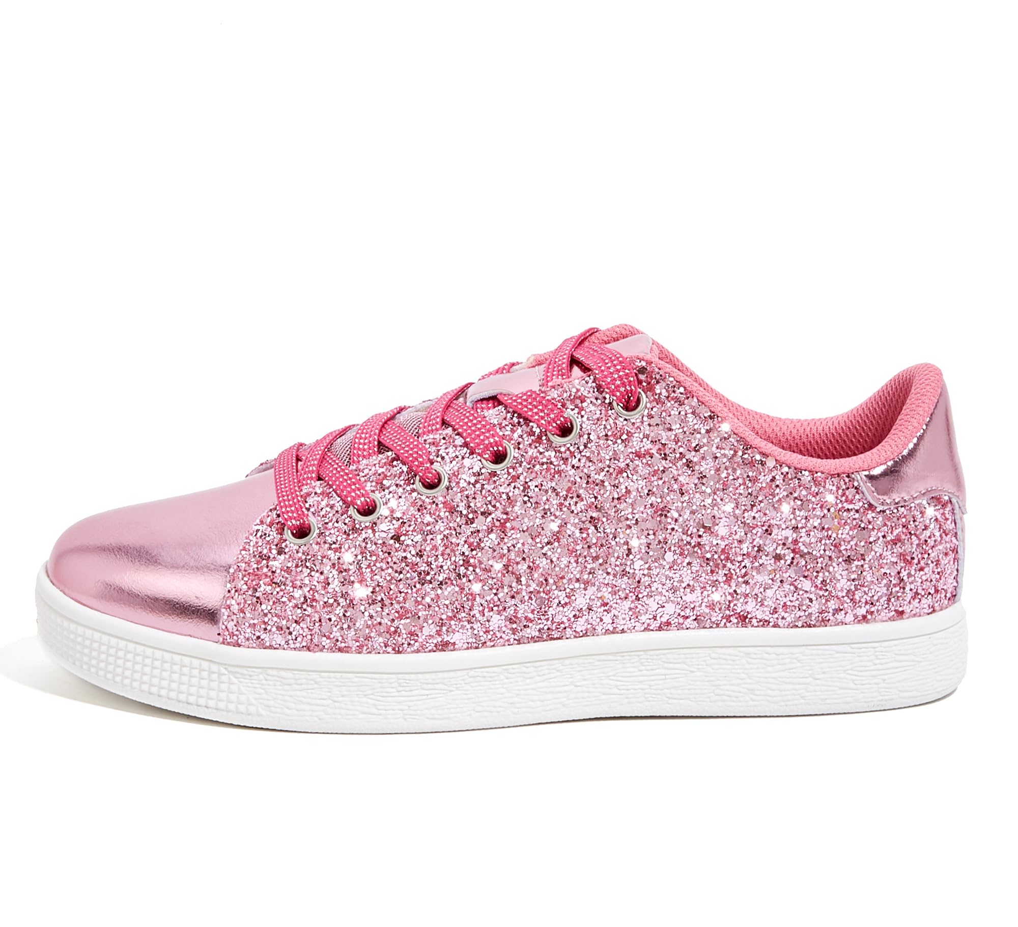 LUCKY STEP Women's Sparkly Glitter Shoes Bling Shiny | Sparkle Bedazzled Fashion Sneaker for Walking Wedding | Dressy Versatile Casual Style