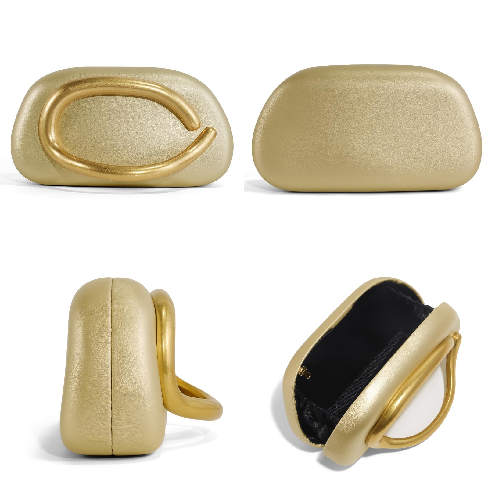 Clutch Purses for Women Formal, PU Leather/Marble Acrylic Evening Bags with Chain, Trendy Metal Handle Purses 2025