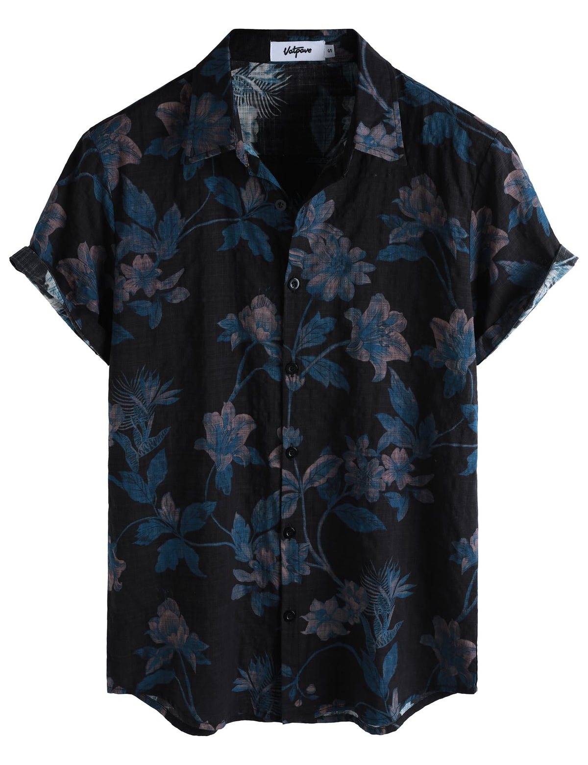 VATPAVE Mens Casual Hawaiian Shirt Short Sleeve Button Down Beach Shirts | Travel, Floral, Print, Vintage, Boho, Hippie, Lightweight, Breathable, Summer, Tropical, Vacation, Festival, Rave, Resort