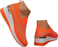 Shoes for Women Dressy Casual,Rhinestone Sneakers for Women Sparkly Bling Women's Rhinestone Mesh Slip-On Summer Shoes Breathable Spakle Glitter Comfortable Orthopedic Wedge Walking Shoes