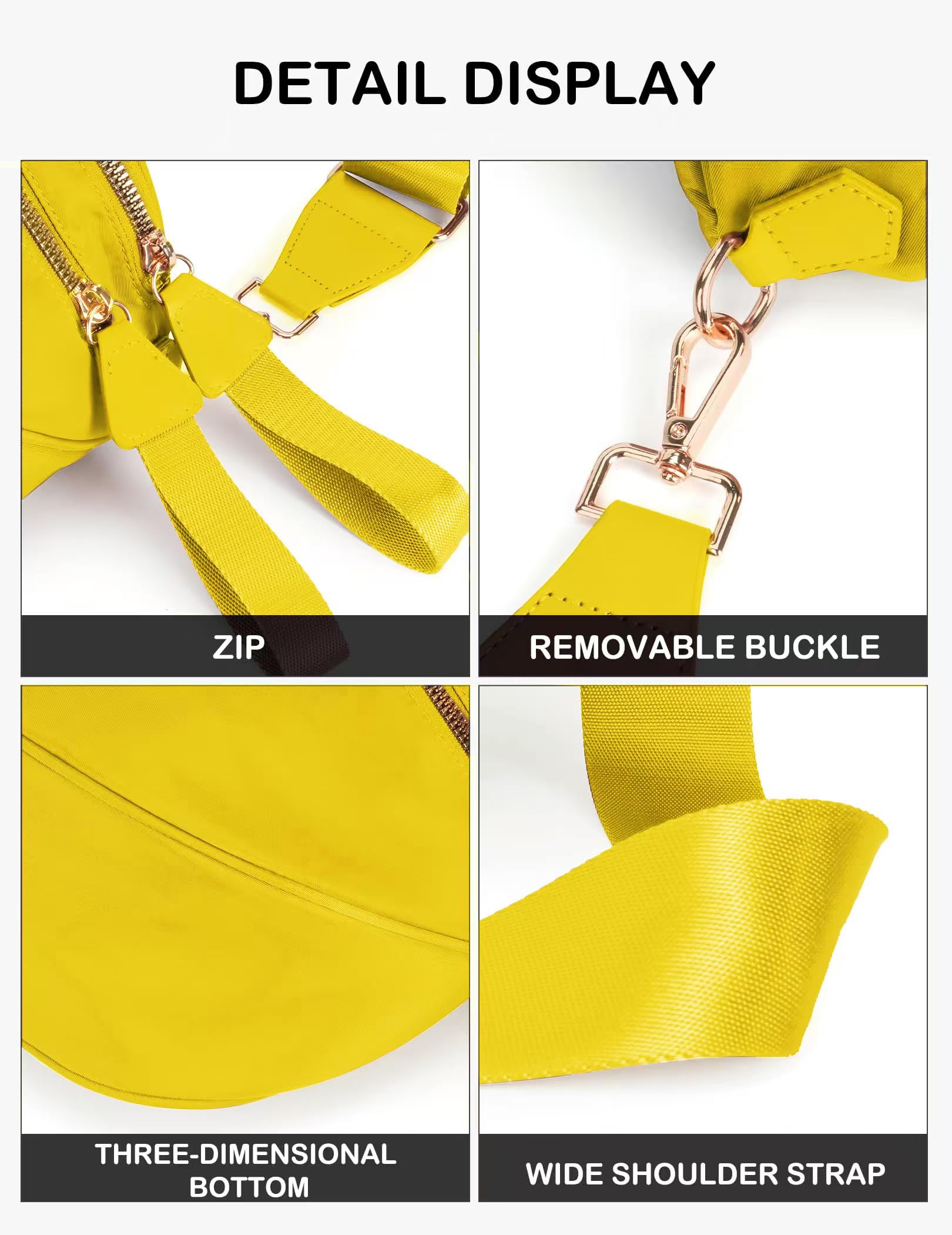 FEIBOON Spacious Nylon Crossbody Bag Bum Bag Handbags Wallets Purses Trendy Shoulder Bag for Women