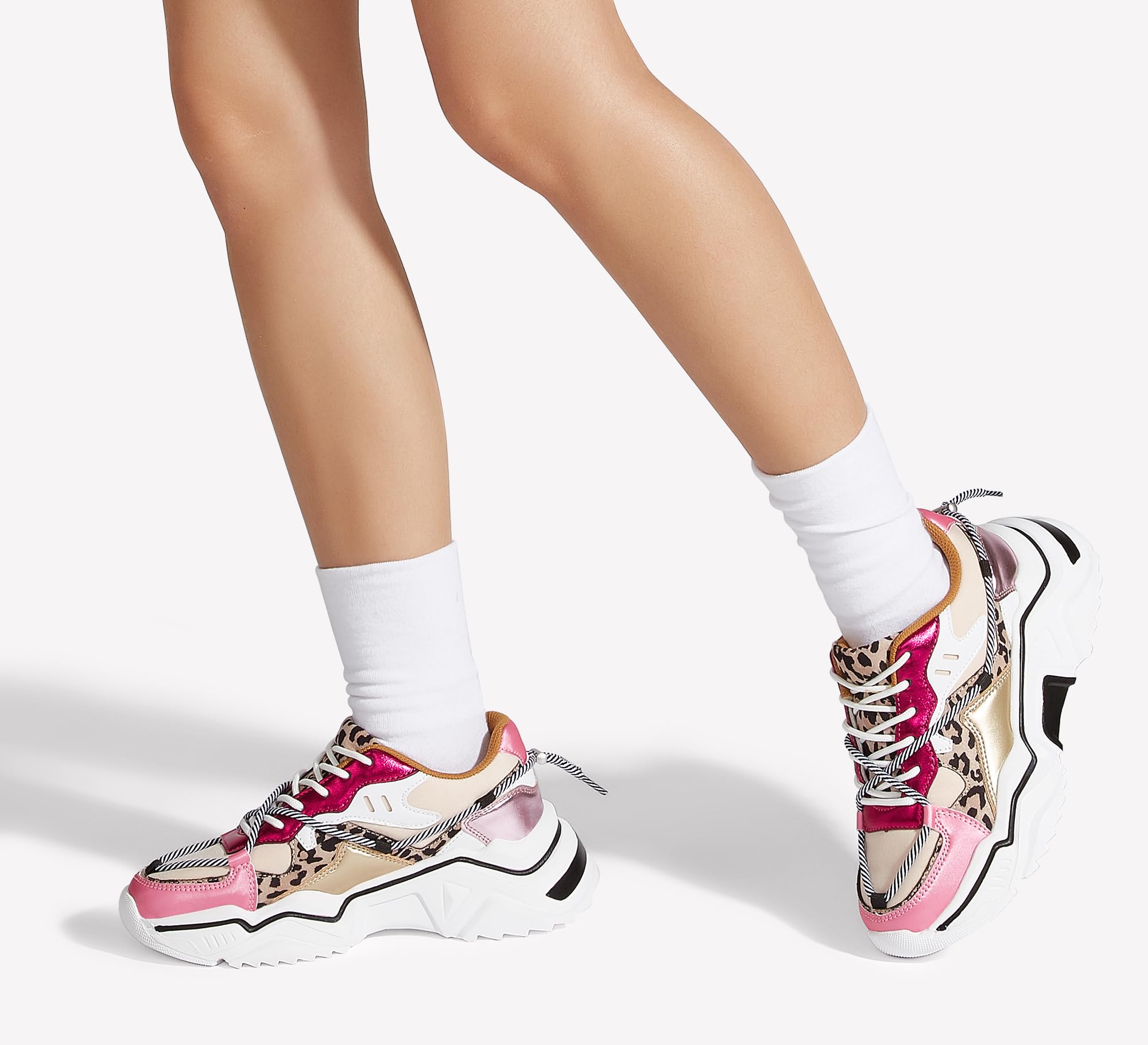 LUCKY STEP Women's Platform Fashion Chunky Dad Sneakers | Colorful | Retro Colorblock | Stylish Cute | Lace-Up Walking Shoes | Anti-Slip