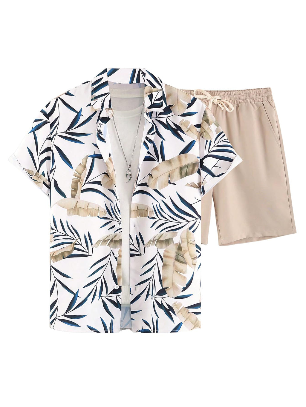 GORGLITTER Men's Beach Cruise Vacation Outfits Floral Shirt and Shorts Sets | Short Sleeve Button Up, Matching Hawaiian Outfits for Couples, Resort Wear