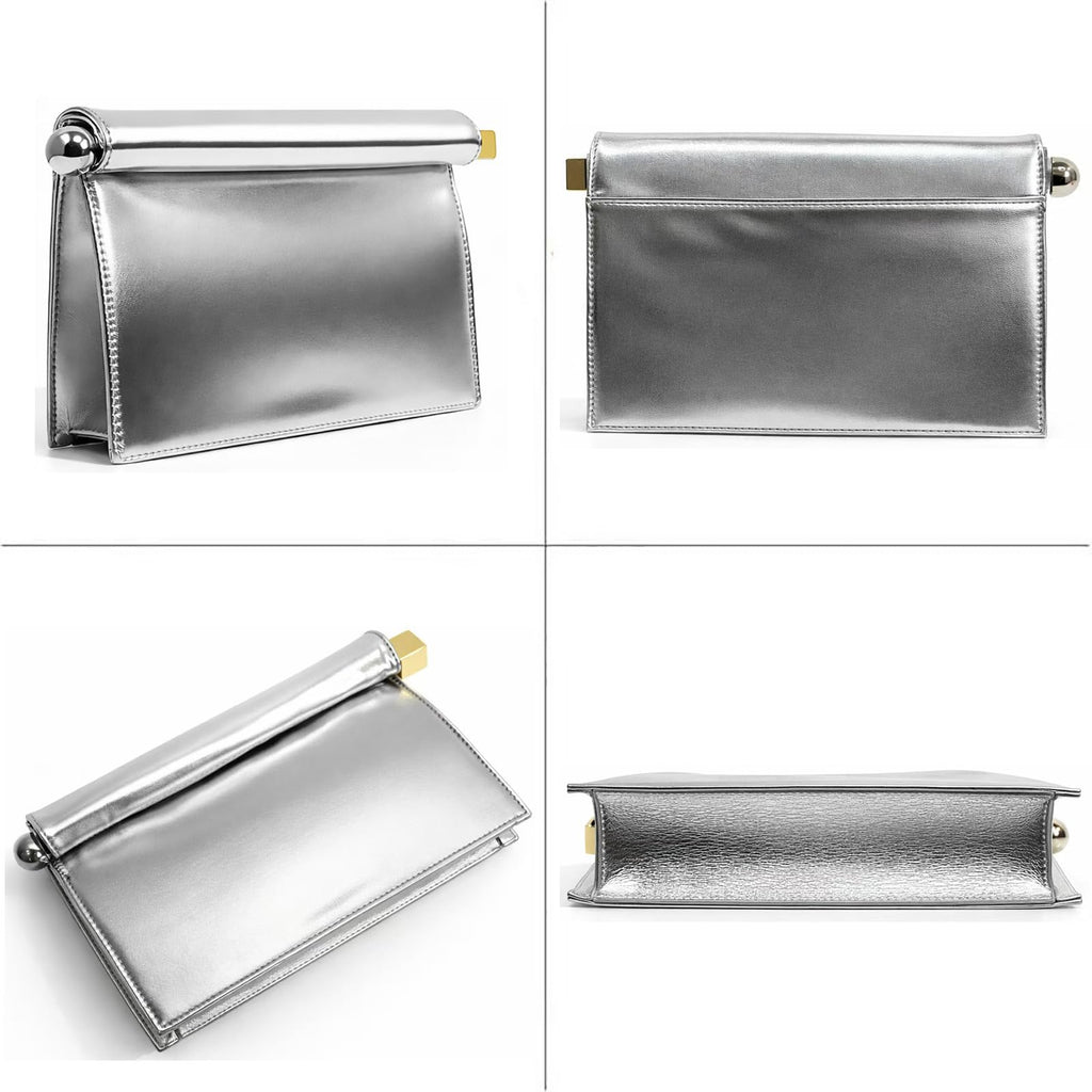 PU Leather Handbag Detachable Chain Crossbody Shoulder Evening Bag Clutch Purse for Women Formal Wedding Party Prom