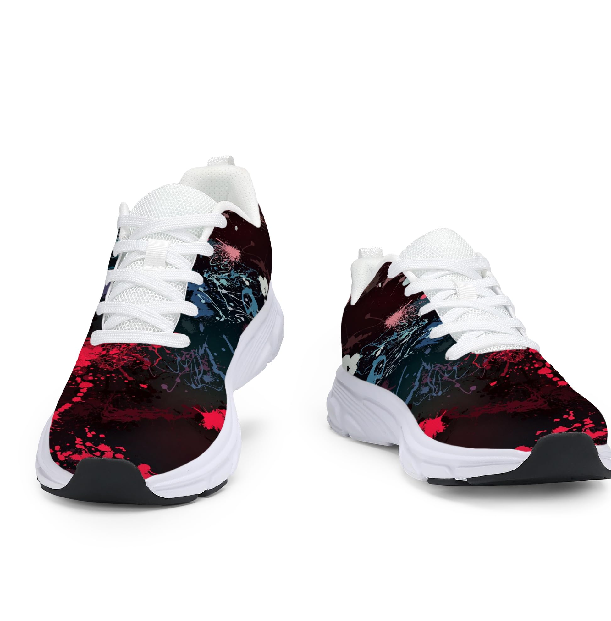 Women's Fashion Sneakers - Comfortable Breathable Mesh Platform Casual Walking Shoes for Everyday Wear, White Sole, All-Day Support
