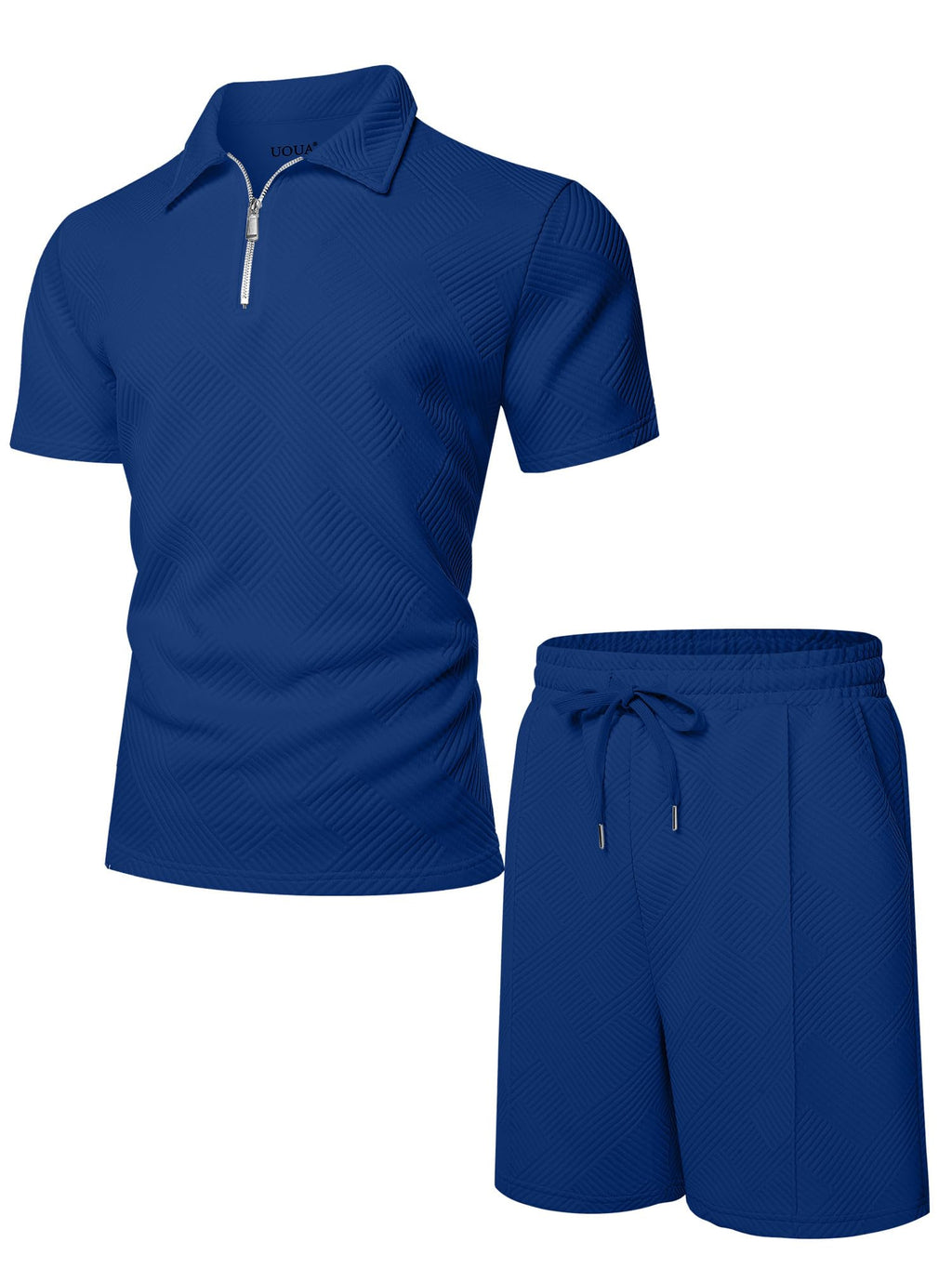 Mens Summer Track Suits 2 Piece Shorts Sets Short Sleeve Sweatsuit Outfits 1/4 Zip Golf Polo Shirts Loungewear