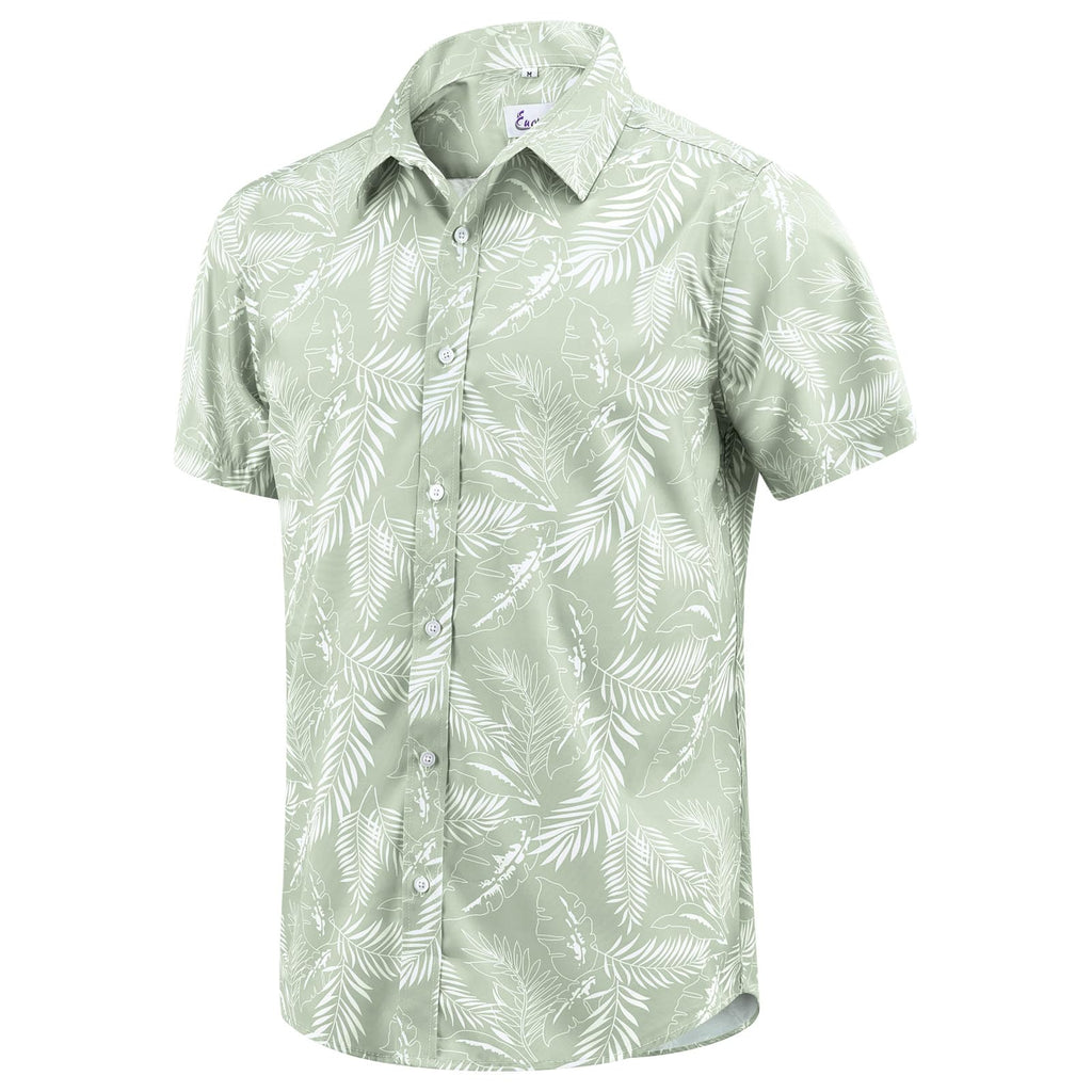 EUOW Men's Hawaiian Shirt Short Sleeve Printed Button Down Beach Shirts