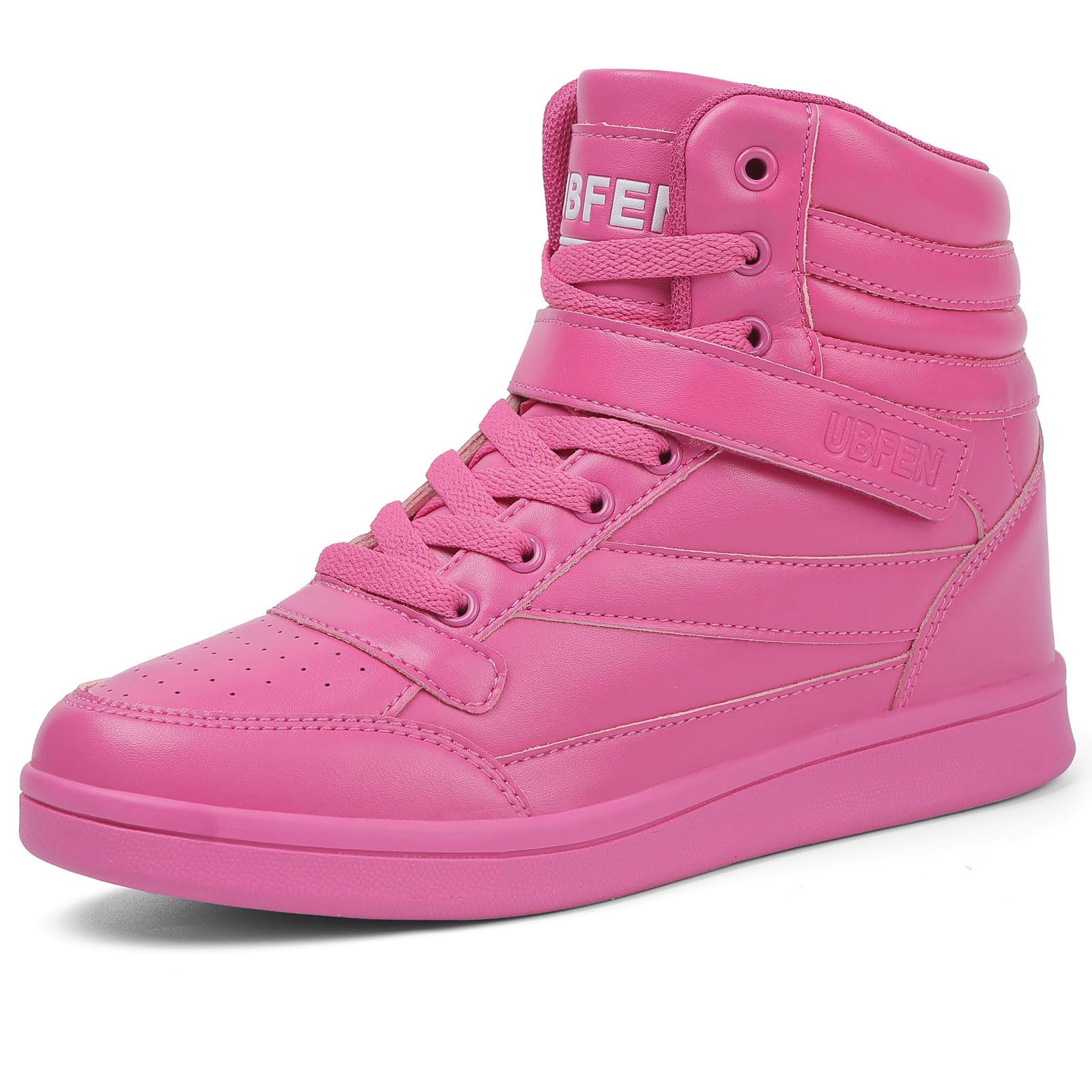 UBFEN Womens High Top Sneakers with Hidden Wedge Heel Ankle Support Boots | 2 Inch Height Increase, Retro Style, Comfortable, Platform, Suitable For Commuting, Shopping, Travel, Casual, Daily Wear
