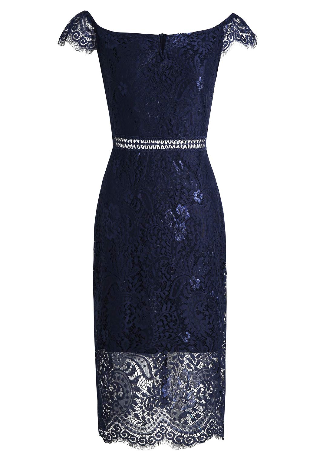 Women's Elegant Short Sleeve Floral Lace Bodycon Cocktail Lace Dress