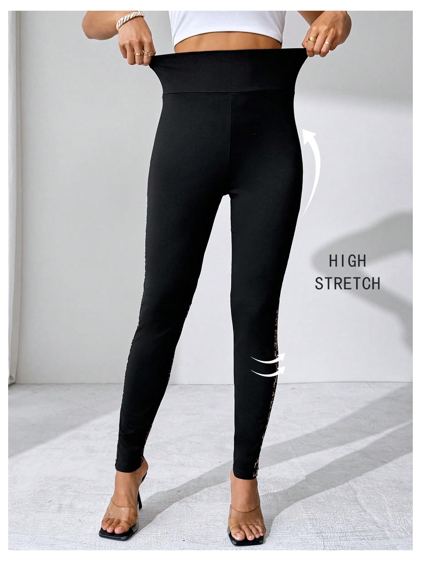 RoseSeek Women's Floral Lace High Waited Leggings See Through Club Outfits | Sexy Leggings for Women, Tummy Control, Skinny, Lace Pants, Concert Outfits Women