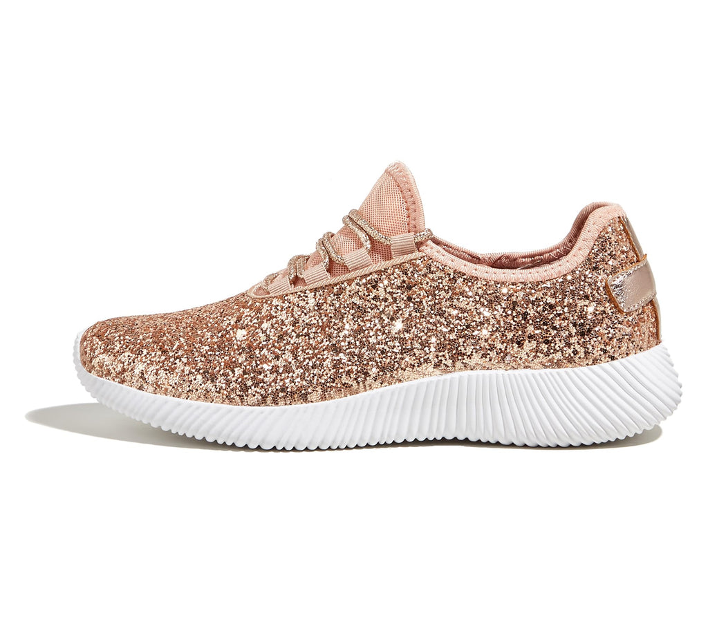 K KIP WOK Fashion Glitter Sneakers for Womens Silp On Running Shoes Lightweigt Tennis Walking Sneakers
