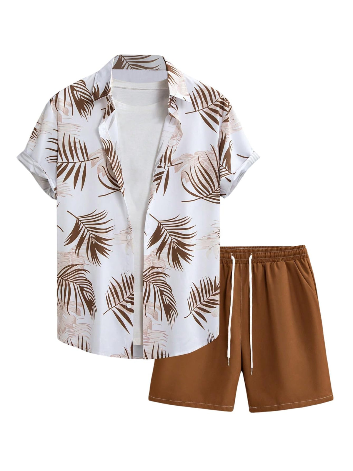 GORGLITTER Men's Beach Cruise Vacation Outfits Floral Shirt and Shorts Sets | Short Sleeve Button Up, Matching Hawaiian Outfits for Couples, Resort Wear