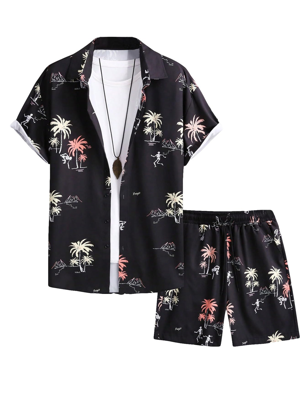 GORGLITTER Men's Beach Cruise Vacation Outfits Floral Shirt and Shorts Sets | Short Sleeve Button Up, Matching Hawaiian Outfits for Couples, Resort Wear